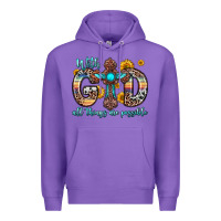 Purple with god all things are possible cross Premium Hoodie - Zillion Design Studio
