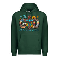 Sports Green with god all things are possible cross Premium Hoodie - Zillion Design Studio