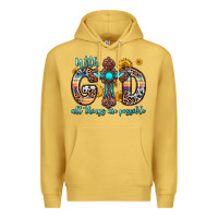 Antique Gold with god all things are possible cross Premium Hoodie - Zillion Design Studio