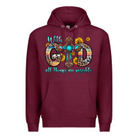 Burgundy with god all things are possible cross Premium Hoodie - Zillion Design Studio