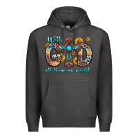 Charcoal Heather with god all things are possible cross Premium Hoodie - Zillion Design Studio