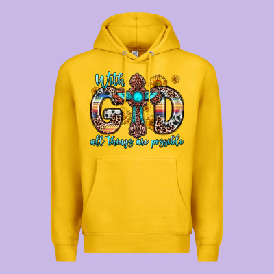 With God All Things Are Possible Cross Premium Hoodie Designed By Zillion Design Studio