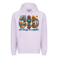 Lilac with god all things are possible cross Premium Hoodie - Zillion Design Studio