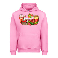 Fuchsia Pink watermelon farm fresh coffee cups Urban Hoodie - Zillion Design Studio