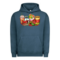 Pigment Midnight Navy watermelon farm fresh coffee cups Urban Hoodie - Zillion Design Studio