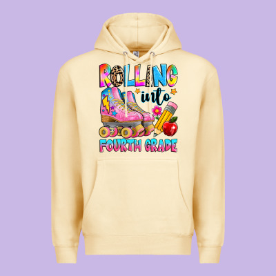 Rolling Into Fourth Grade Premium Hoodie Designed By Texasbilliewilder