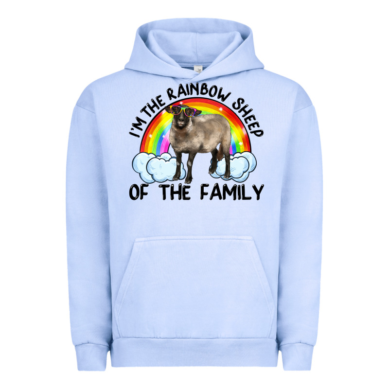 I'm The Rainbow Sheep Of The Family Suffolk Sheep Black Face Sheep Urban Hoodie by RanaPortraitStore | Teevron