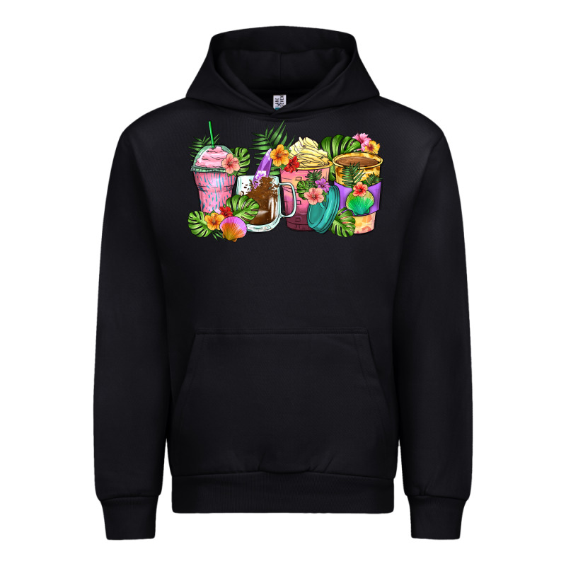 Tropical Coffee Cups Urban Hoodie by Zillion Design Studio | Teevron