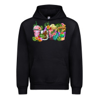 Black tropical coffee cups Urban Hoodie - Zillion Design Studio