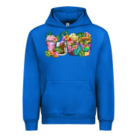 Cobalt tropical coffee cups Urban Hoodie - Zillion Design Studio