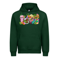 Forest Green tropical coffee cups Urban Hoodie - Zillion Design Studio