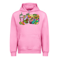 Fuchsia Pink tropical coffee cups Urban Hoodie - Zillion Design Studio