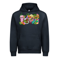 Navy tropical coffee cups Urban Hoodie - Zillion Design Studio