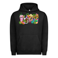 Pigment Black tropical coffee cups Urban Hoodie - Zillion Design Studio