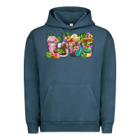 Pigment Midnight Navy tropical coffee cups Urban Hoodie - Zillion Design Studio