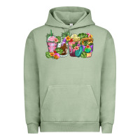 Pigment Oil Green tropical coffee cups Urban Hoodie - Zillion Design Studio