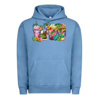 Pigment Pebble Blue tropical coffee cups Urban Hoodie - Zillion Design Studio