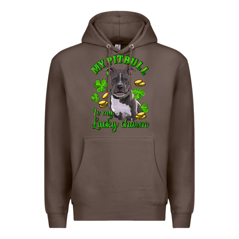 St Patricks Day My Pitbuli My Lucky Charm Premium Hoodie by RanaPortraitStore | Teevron