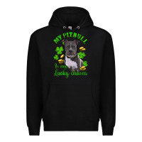 Black st patricks day my pitbuli my lucky charm Premium Hoodie - RanaPortraitStore