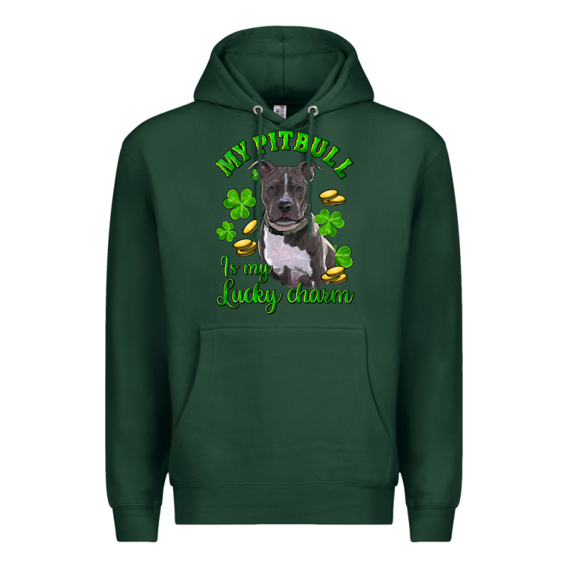 St Patricks Day My Pitbuli My Lucky Charm Premium Hoodie by RanaPortraitStore | Teevron