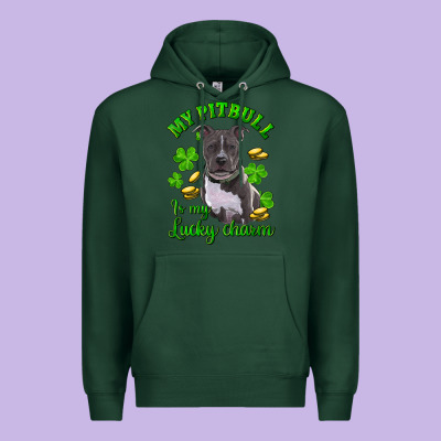 St Patricks Day My Pitbuli My Lucky Charm Premium Hoodie Designed By Ranaportraitstore