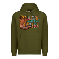 Army Green just a small town girl Premium Hoodie - Zillion Design Studio