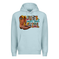 Blue Mist just a small town girl Premium Hoodie - Zillion Design Studio