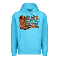 Ocean Blue just a small town girl Premium Hoodie - Zillion Design Studio