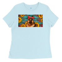 Baby Blue german shepherd with sunflowers license plate Ladies Tee - Artiststas