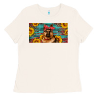 Bone german shepherd with sunflowers license plate Ladies Tee - Artiststas