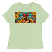 Matcha german shepherd with sunflowers license plate Ladies Tee - Artiststas