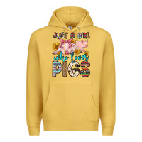 Antique Gold just a girl who loves pigs Premium Hoodie - Zillion Design Studio