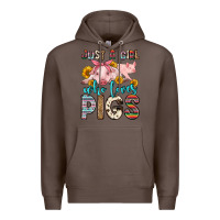 Coffee just a girl who loves pigs Premium Hoodie - Zillion Design Studio