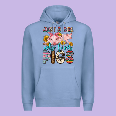 Just A Girl Who Loves Pigs Premium Hoodie Designed By Zillion Design Studio