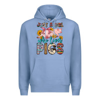 Colony Blue just a girl who loves pigs Premium Hoodie - Zillion Design Studio