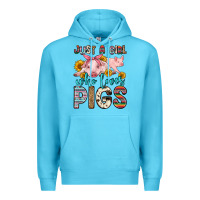 Ocean Blue just a girl who loves pigs Premium Hoodie - Zillion Design Studio