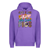 Purple just a girl who loves pigs Premium Hoodie - Zillion Design Studio