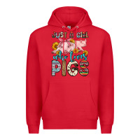Red just a girl who loves pigs Premium Hoodie - Zillion Design Studio