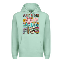 Seafoam just a girl who loves pigs Premium Hoodie - Zillion Design Studio