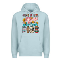 Blue Mist just a girl who loves pigs Premium Hoodie - Zillion Design Studio