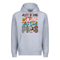Heather Grey just a girl who loves pigs Premium Hoodie - Zillion Design Studio