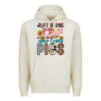 Oatmeal Heather just a girl who loves pigs Premium Hoodie - Zillion Design Studio