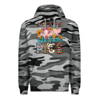 Slate Camo just a girl who loves pigs Premium Hoodie - Zillion Design Studio