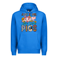 True Royal just a girl who loves pigs Premium Hoodie - Zillion Design Studio
