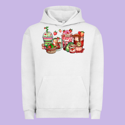 Urban Hoodie strawberry farm fresh coffee cups