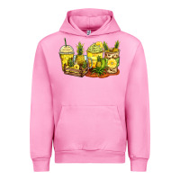 Fuchsia Pink pineapple farm fresh coffee cups Urban Hoodie - Zillion Design Studio