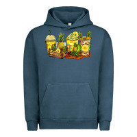 Pigment Midnight Navy pineapple farm fresh coffee cups Urban Hoodie - Zillion Design Studio