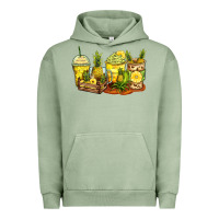 Pigment Oil Green pineapple farm fresh coffee cups Urban Hoodie - Zillion Design Studio