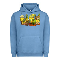 Pigment Pebble Blue pineapple farm fresh coffee cups Urban Hoodie - Zillion Design Studio