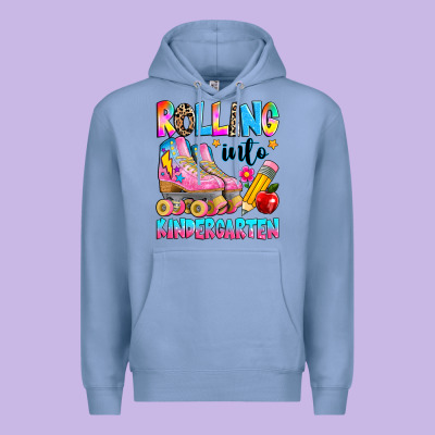 Rolling Into Kindergarten Grade Premium Hoodie Designed By Texasbilliewilder